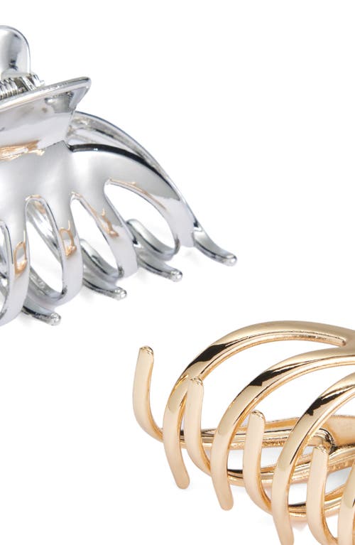 Tasha Assorted 2-pack Metallic Jaw Hair Clips In Gold Silver