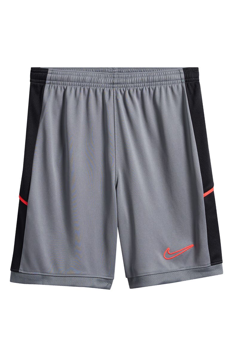 Nike Kids' Academy Dri-FIT Soccer Shorts, Main, color, Cool Grey/ Black/ Crimson