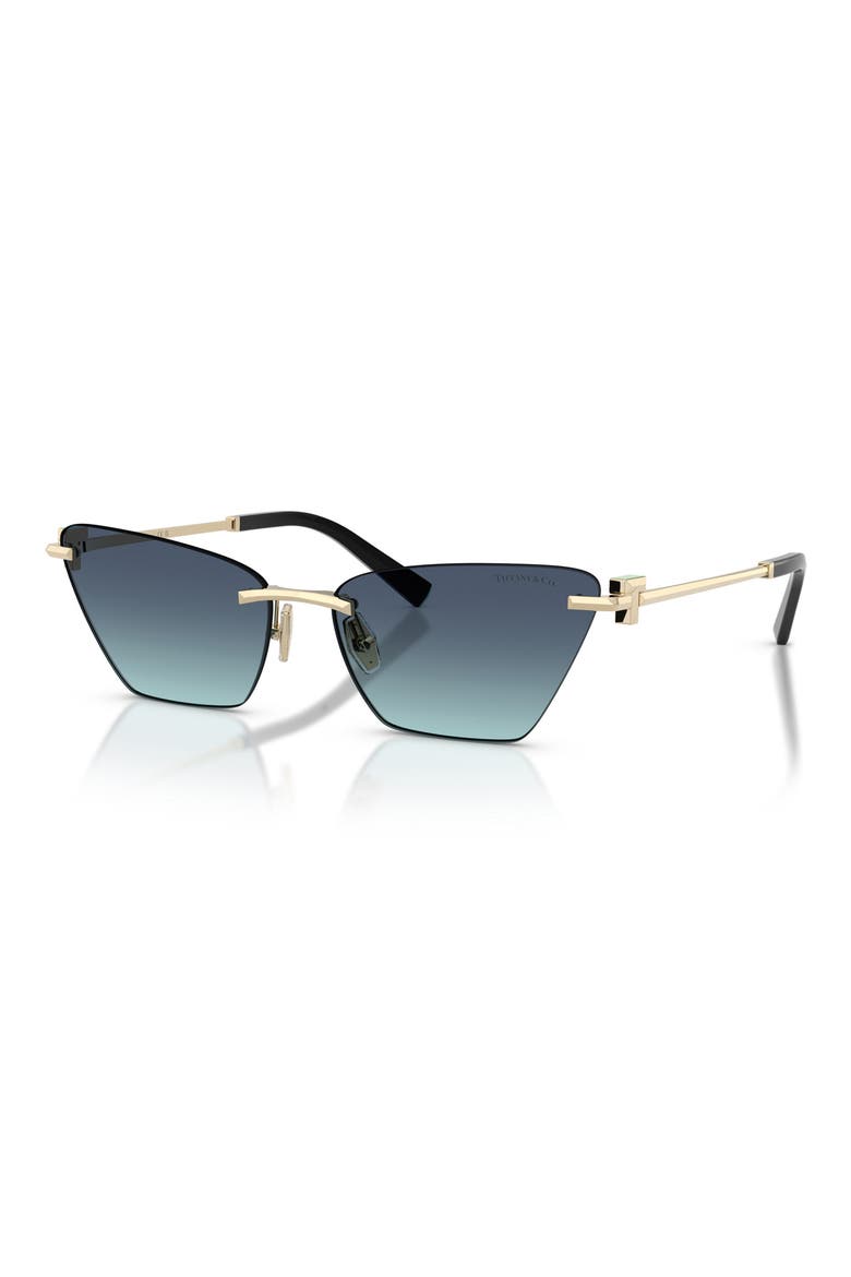 61mm Gradient Butterfly Sunglasses, Alternate, color, GOLD / AZURE GRADIENT BLUE