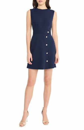 Donna Morgan Button Detail Sleeveless Minidress