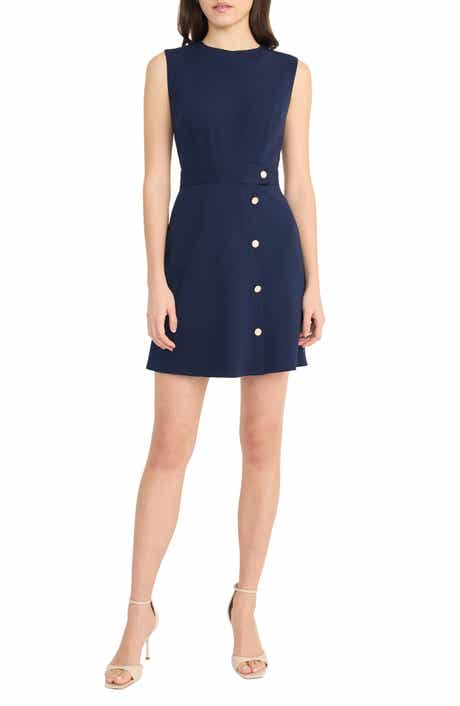 Donna Morgan Button Detail Sleeveless Minidress