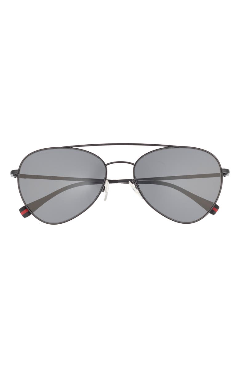 Prada Linea Rossa Rossa 57mm Metal Aviator Sunglasses, Main, color, 