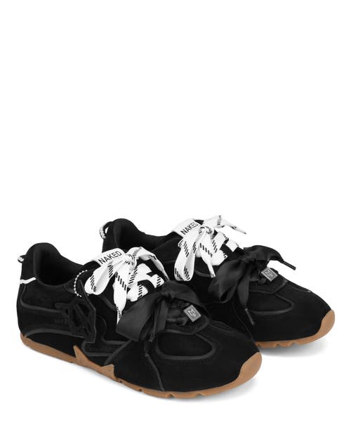 Naked Wolfe Adored Suede Sneaker In Black
