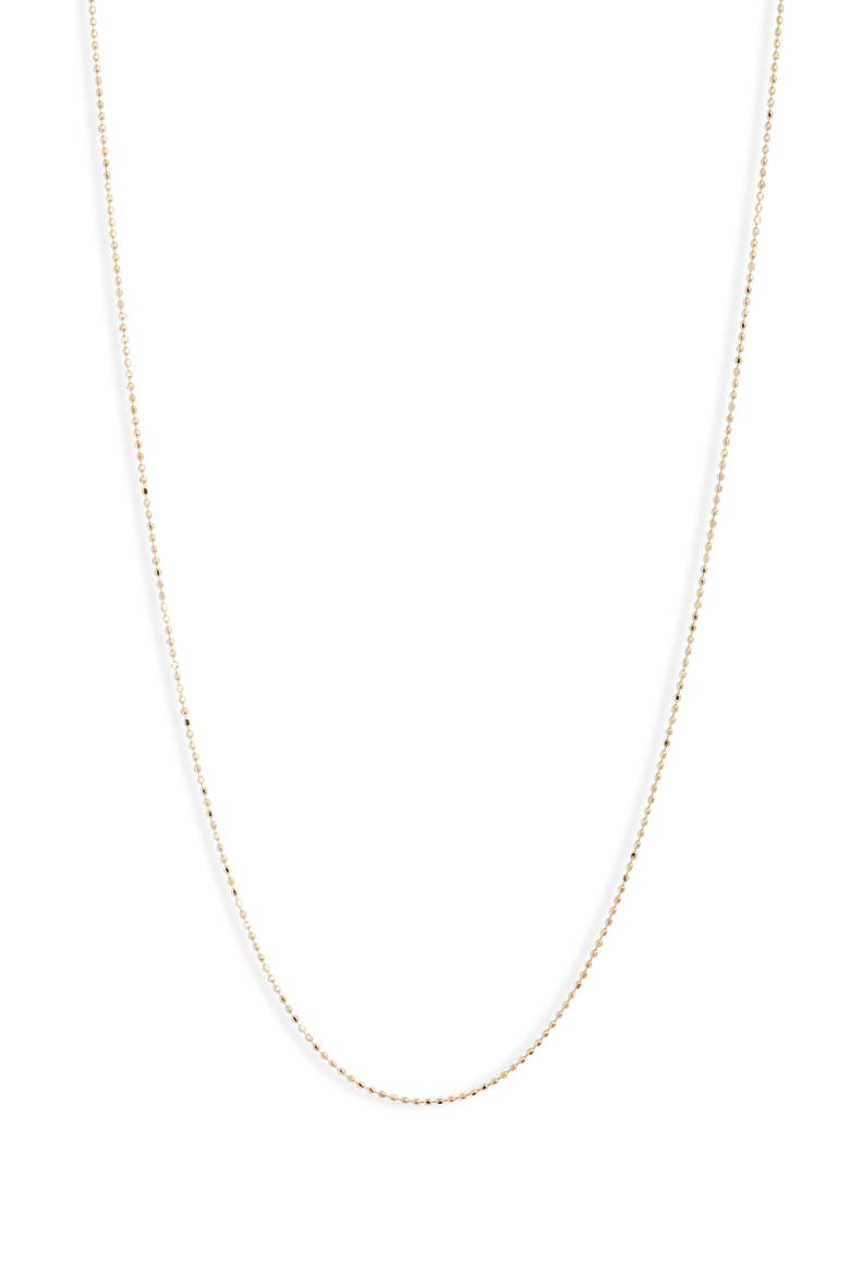 Essentials 14K Gold Beaded Chain Necklace, Main, color, 14K YELLOW GOLD
