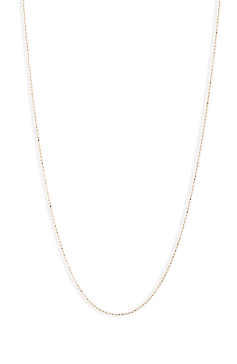 Essentials 14K Gold Beaded Chain Necklace