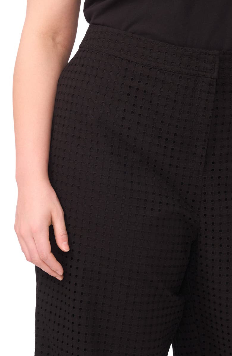 Halogen<sup>®</sup> Eyelet Crop Straight Leg Pants, Alternate, color, Rich Black
