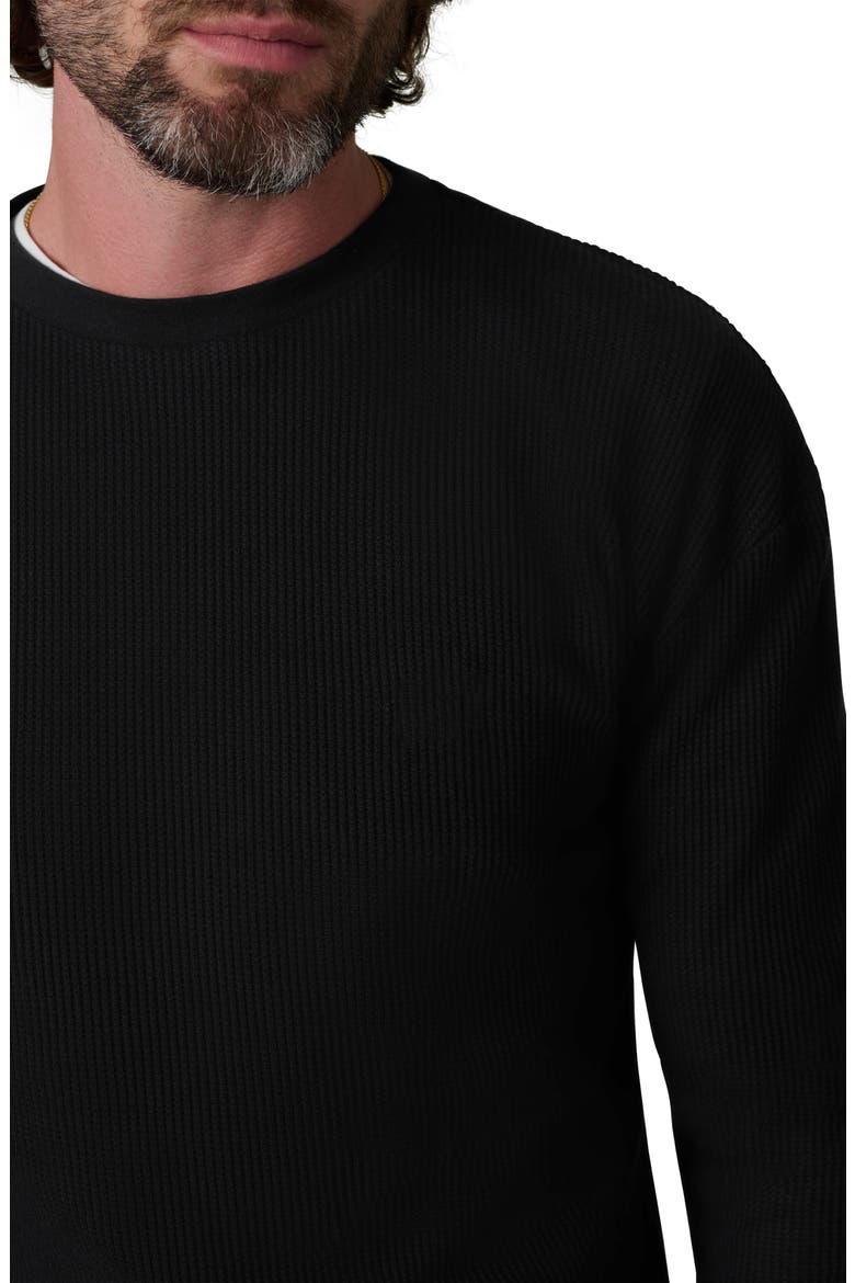 Waffle Monogram Long Sleeve T-Shirt, Alternate, color, BLACK