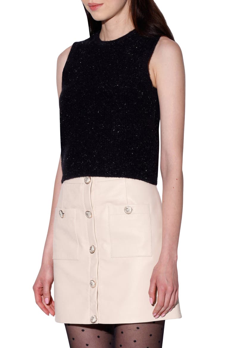 Joy Sleeveless Sparkle Knit Top, Alternate, color, BLACK SILVER