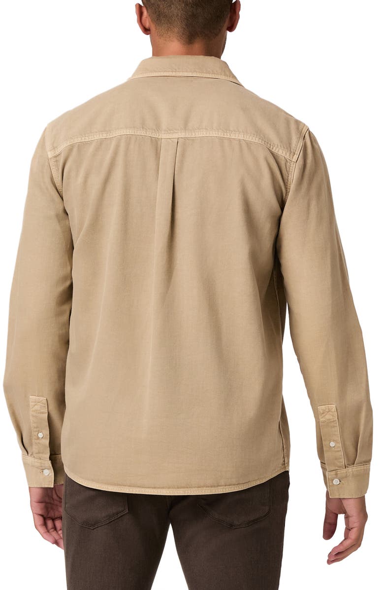 PAIGE Martin Sueded Twill Button-Up Shirt, Alternate, color, Vintage Cashew