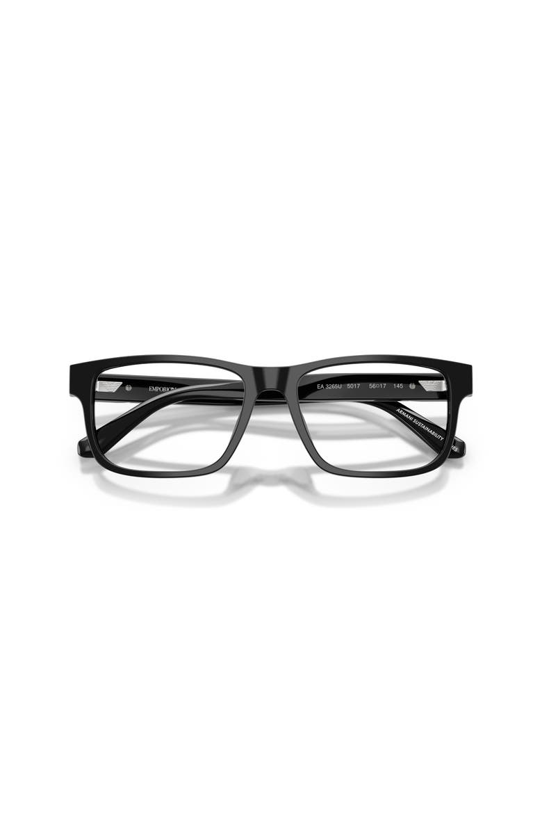 Emporio Armani 54mm Rectangle optical glasses, Alternate, color, Black