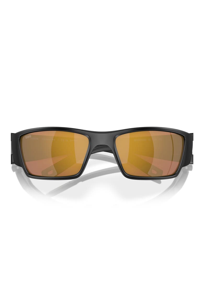 Corbina Pro 61mm Polarized Rectangular Sunglasses, Alternate, color, MATTE BLACK/ GOLD MIRROR