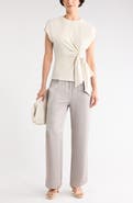 NORDSTROM RACK Short Sleeve Tie Detail Top