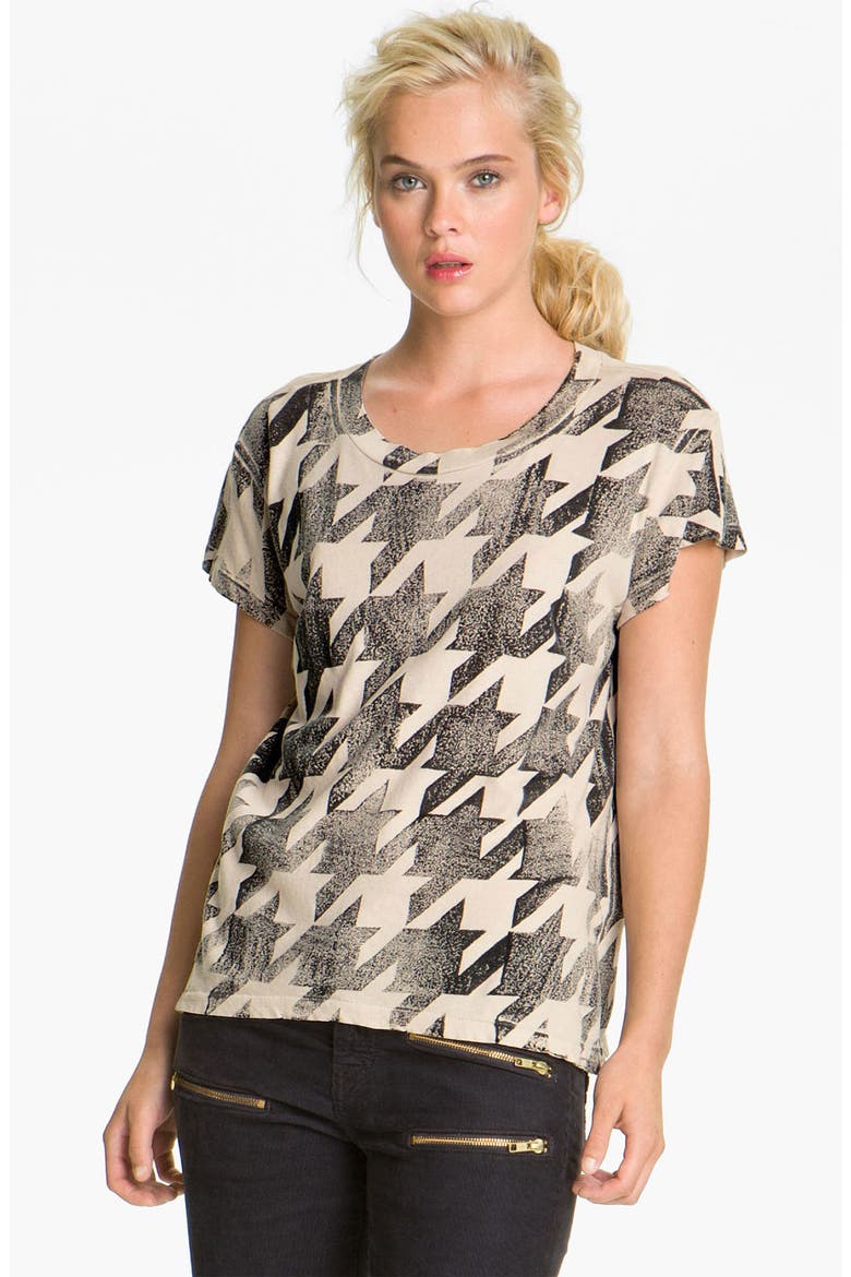 Distressed Print Tee, Main, color, FEATHER