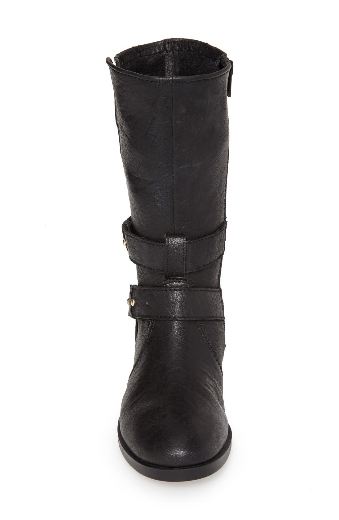'Kristenn' Leather Moto Boot, Alternate, color, BLACK LEATHER