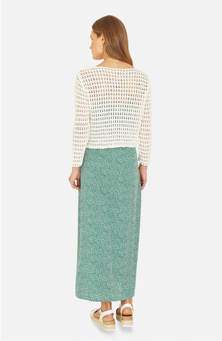 Yumi Crochet Cotton Twisted Bolero Cardigan, Alternate, color, Ivory