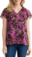 Jones New York Print Flutter Sleeve Top