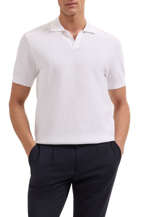 Open Stitch Polo Sweater