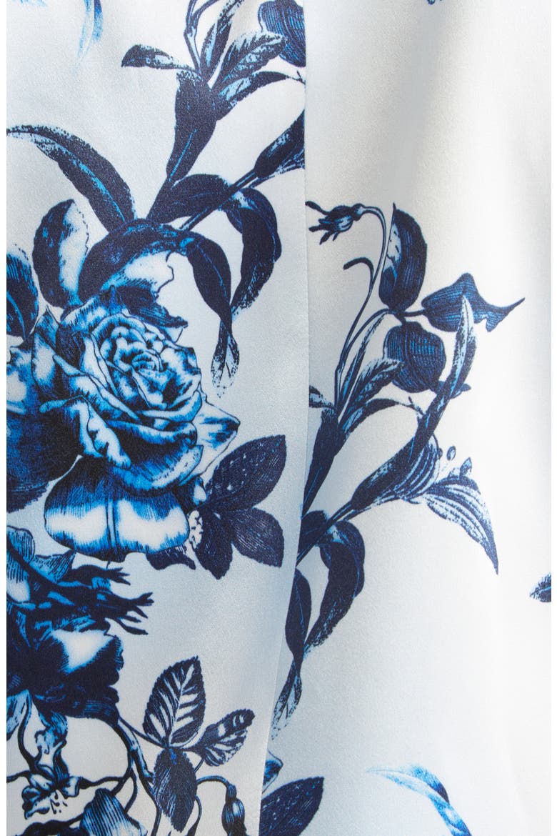 Colin Floral Double Breasted Silk Blazer, Alternate, color, WHITE/ BLUE PAINTERLY FLORAL