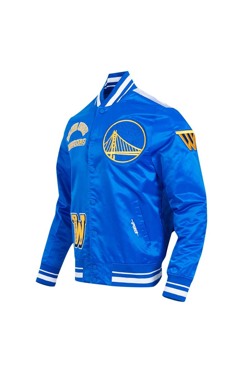 PRO STANDARD Men's Pro Standard Royal Golden State Warriors Sublimated Satin Full-Snap Jacket, Alternate, color, Royal