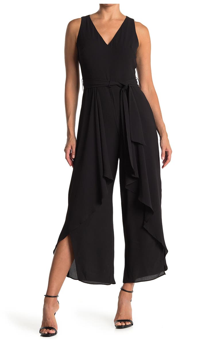 London Times Ruffle V-Neck Jumpsuit, Main, color, 