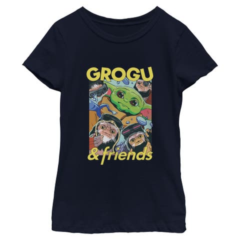 Girl's Star Wars The Mandalorian and Grogu The Child And Friends Collage  Graphic T-Shirt