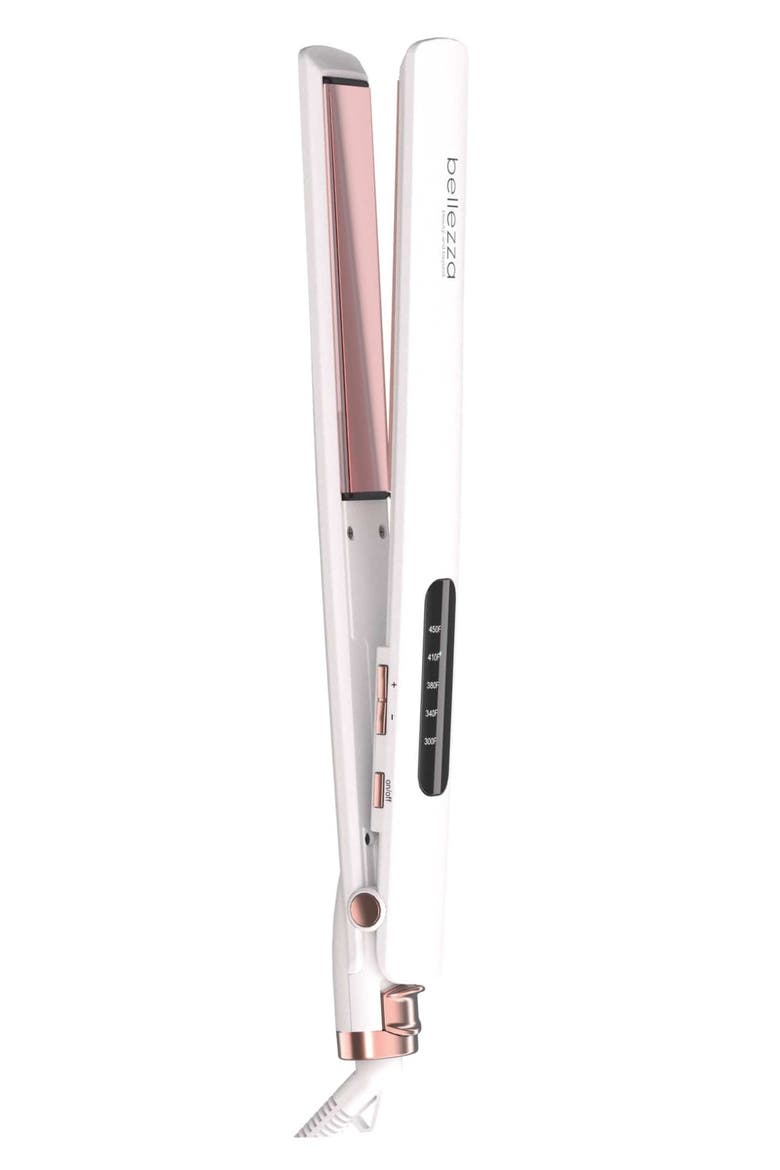 SleekBeauty 1-Inch Digital Flat Iron Value $170, Main, color, WHITE/ PINK ROSE