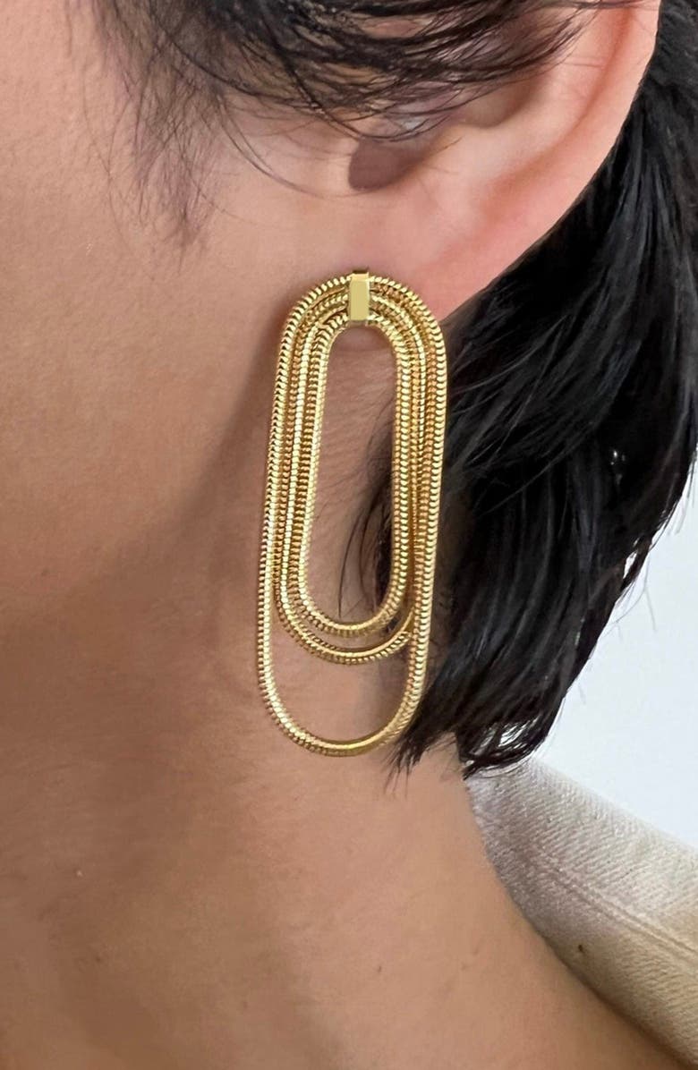 Jennifer Zeuner Julia Earrings, Alternate, color, Yellow Gold Plated