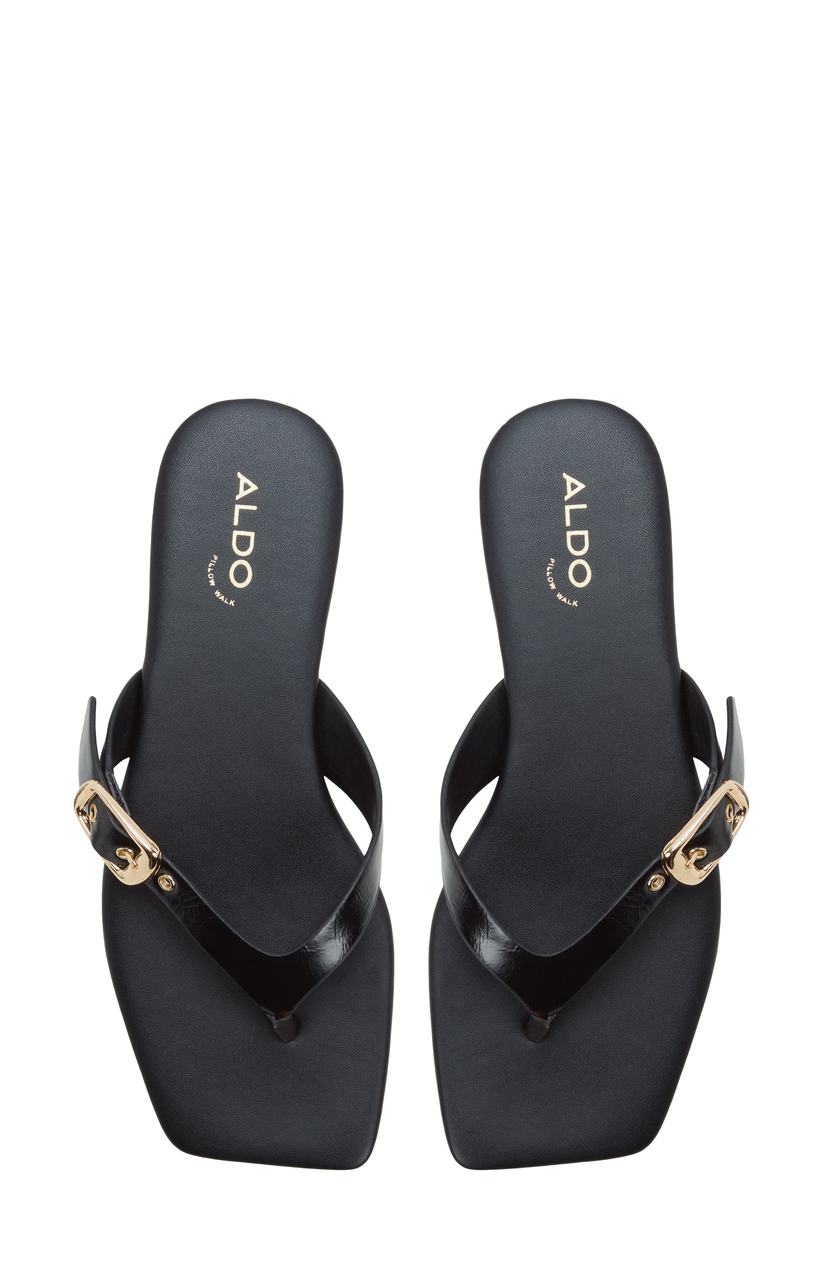 ALDO Leonnia Buckle Flip Flop, Alternate, color, Black