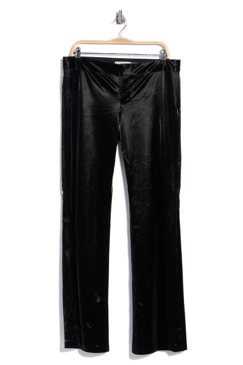 Bella Ultra Low Rise Wide Leg Faux Leather Pants, Main, color, BLACK