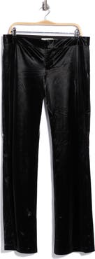 ALICE + OLIVIA Bella Ultra Low Rise Wide Leg Faux Leather Pants