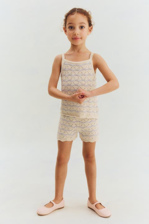 2-piece Pointelle-knit Cotton Set