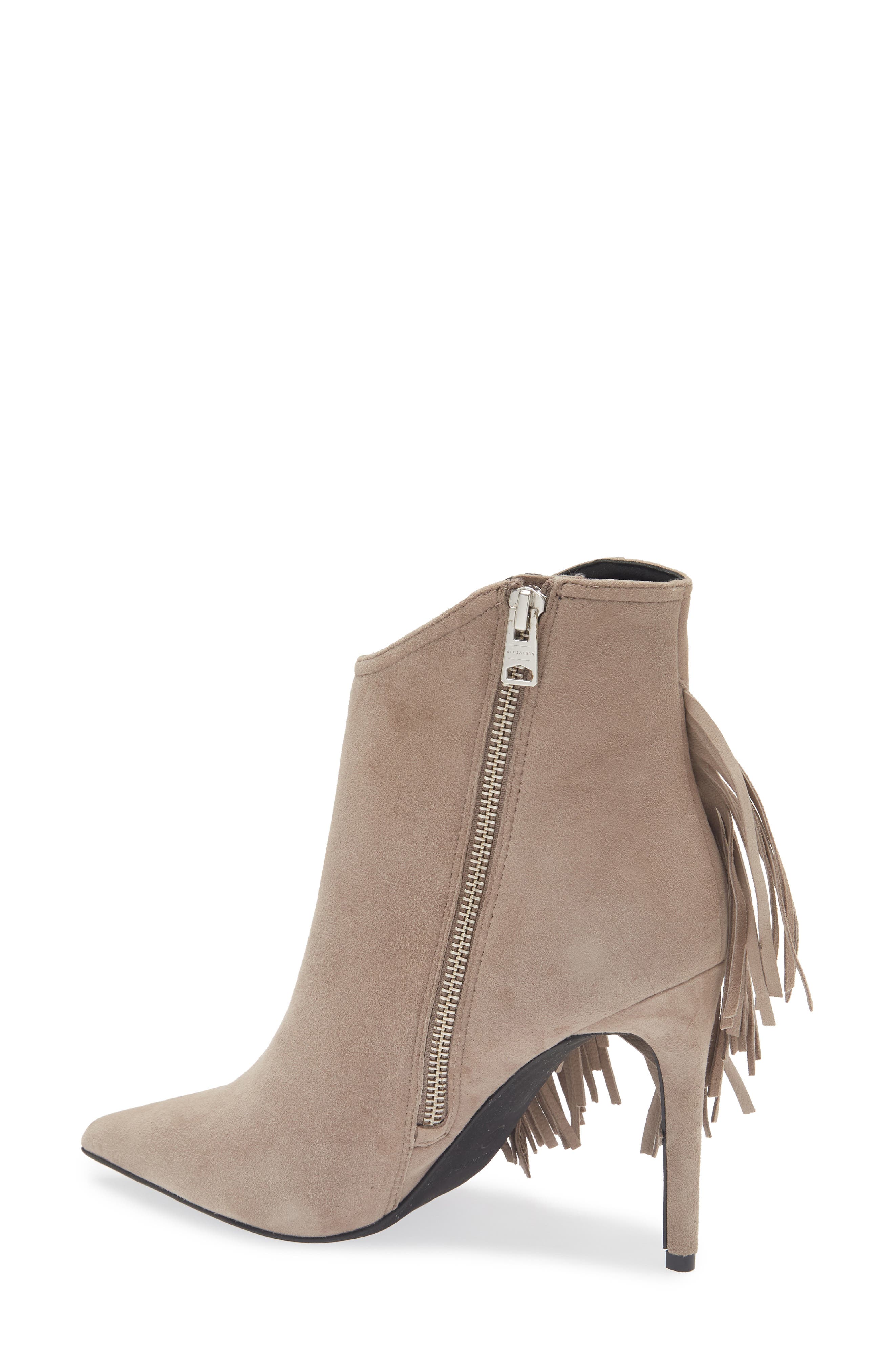 AllSaints Izzy Fringe Bootie, Alternate, color, 