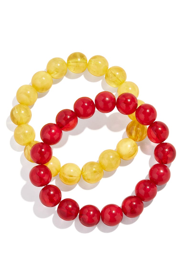 Jane Set of 2 Beaded Bracelets, Main, color, RED