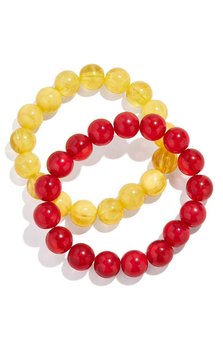 BaubleBar Jane Set of 2 Beaded Bracelets, Main, color, Red
