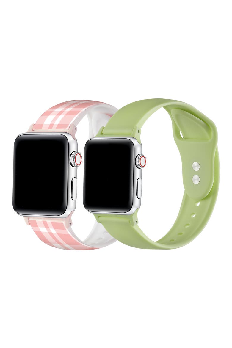 2-Pack Silicone Apple Watch® Watchbands, Alternate, color, GREEN MULTI