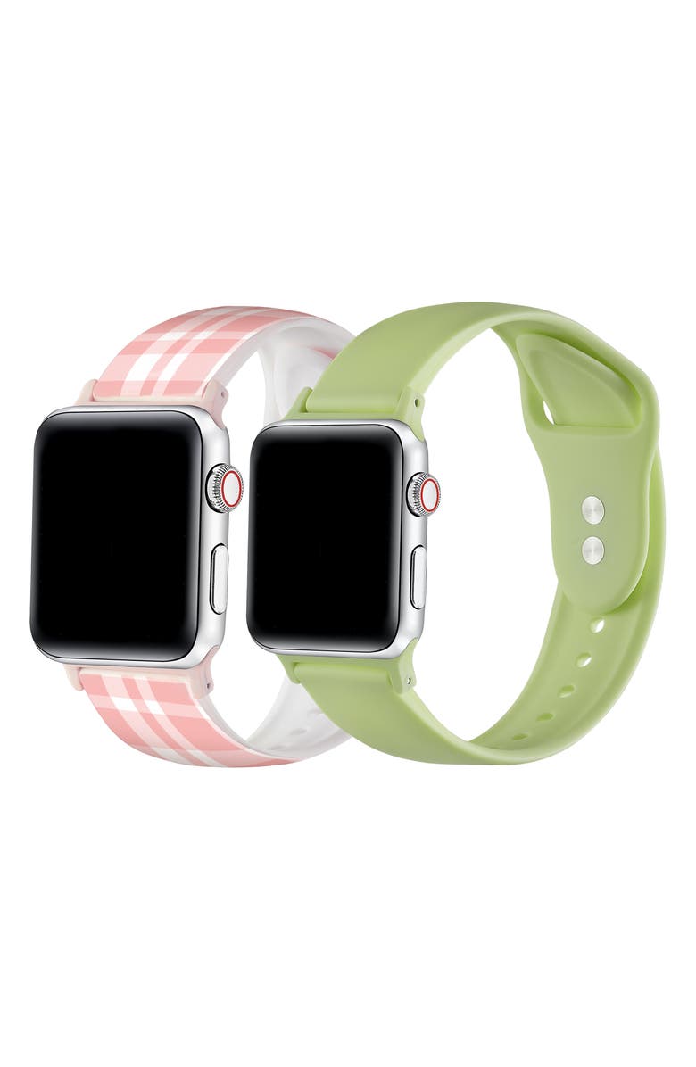Posh Tech 2-Pack Silicone Apple Watch<sup>®</sup> Watchbands, Alternate, color, Green Multi