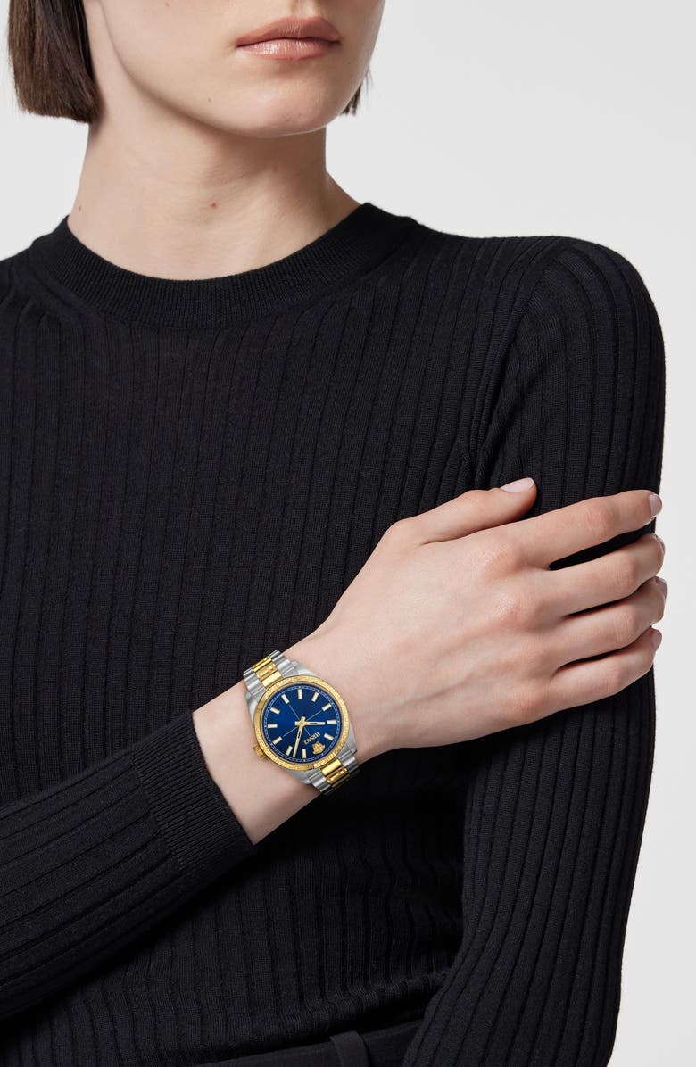 Versace Millenyium Two-Tone Bracelet Watch, 32mm, Alternate, color, Two Tone