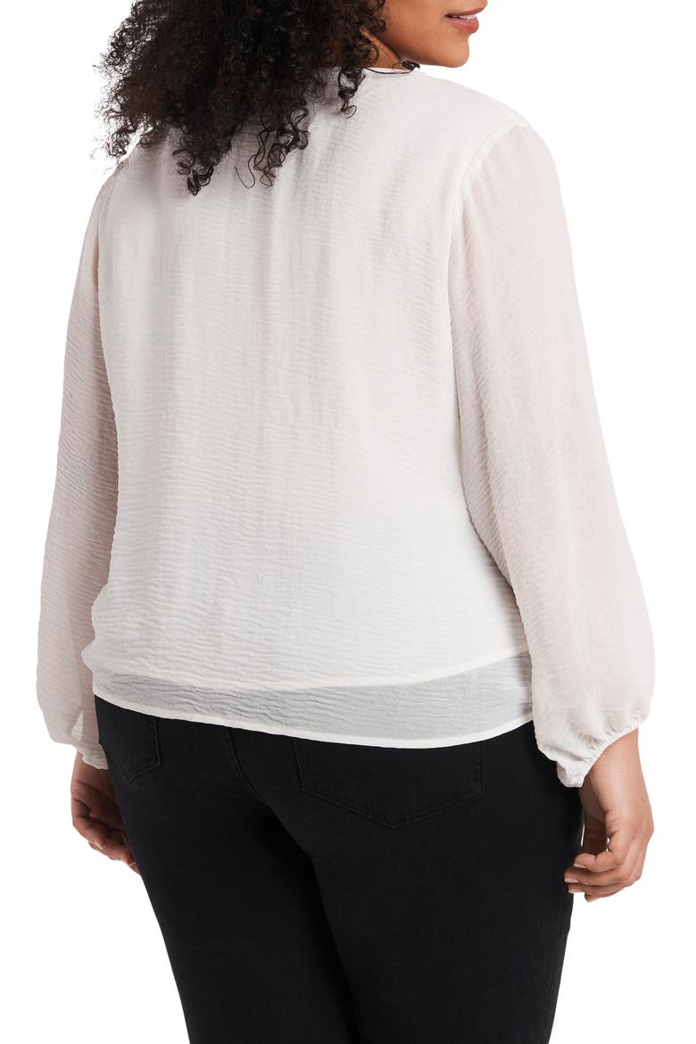 Tie Front Rumpled Chiffon Blouse, Alternate, color, PEARL IVORY