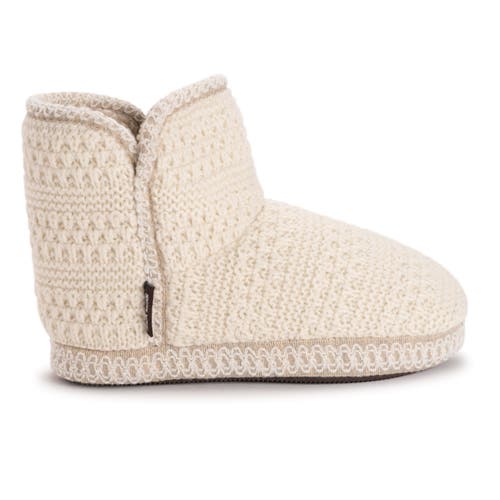Muk Luks Leigh Bootie Slipper In Neutral