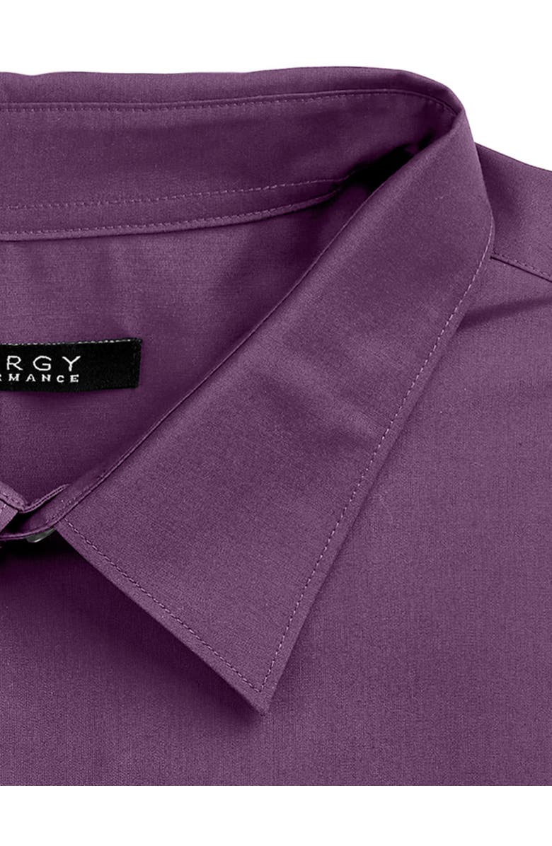 Synrgy by DXL Big & Tall Performance Solid Dress Shirt, Alternate, color, Italian Plum