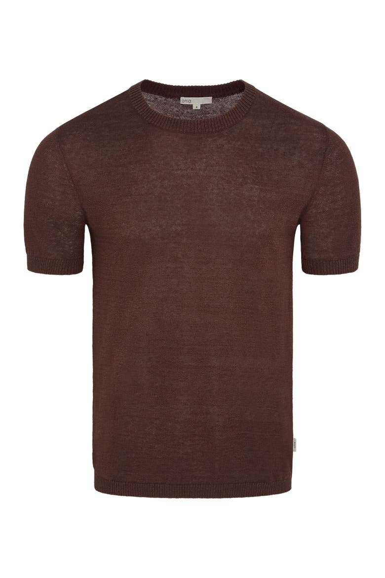 Linen Knit T-Shirt, Alternate, color, Espresso