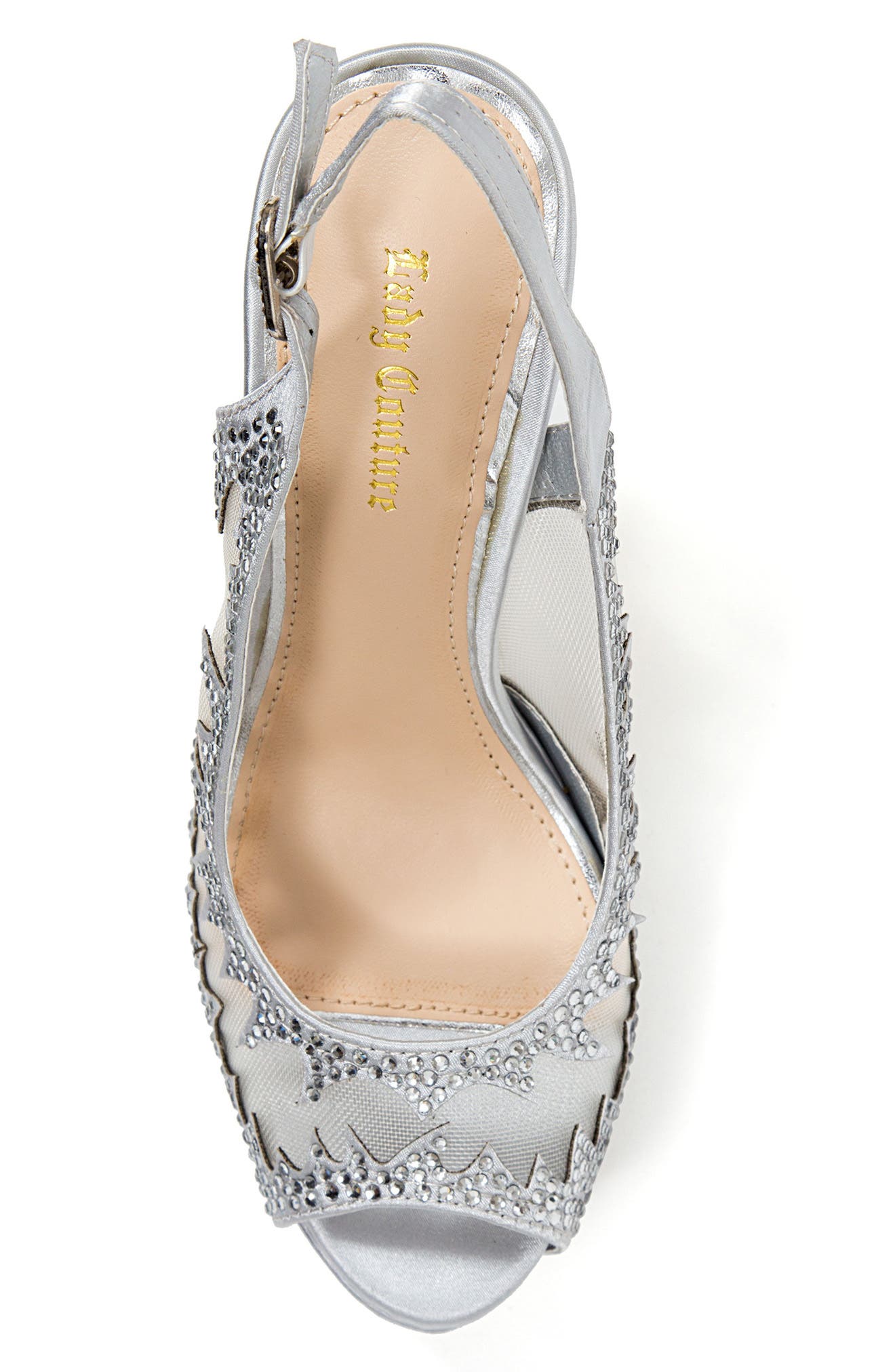 LADY COUTURE Dream Peep Toe Slingback Pump, Alternate, color, Silver