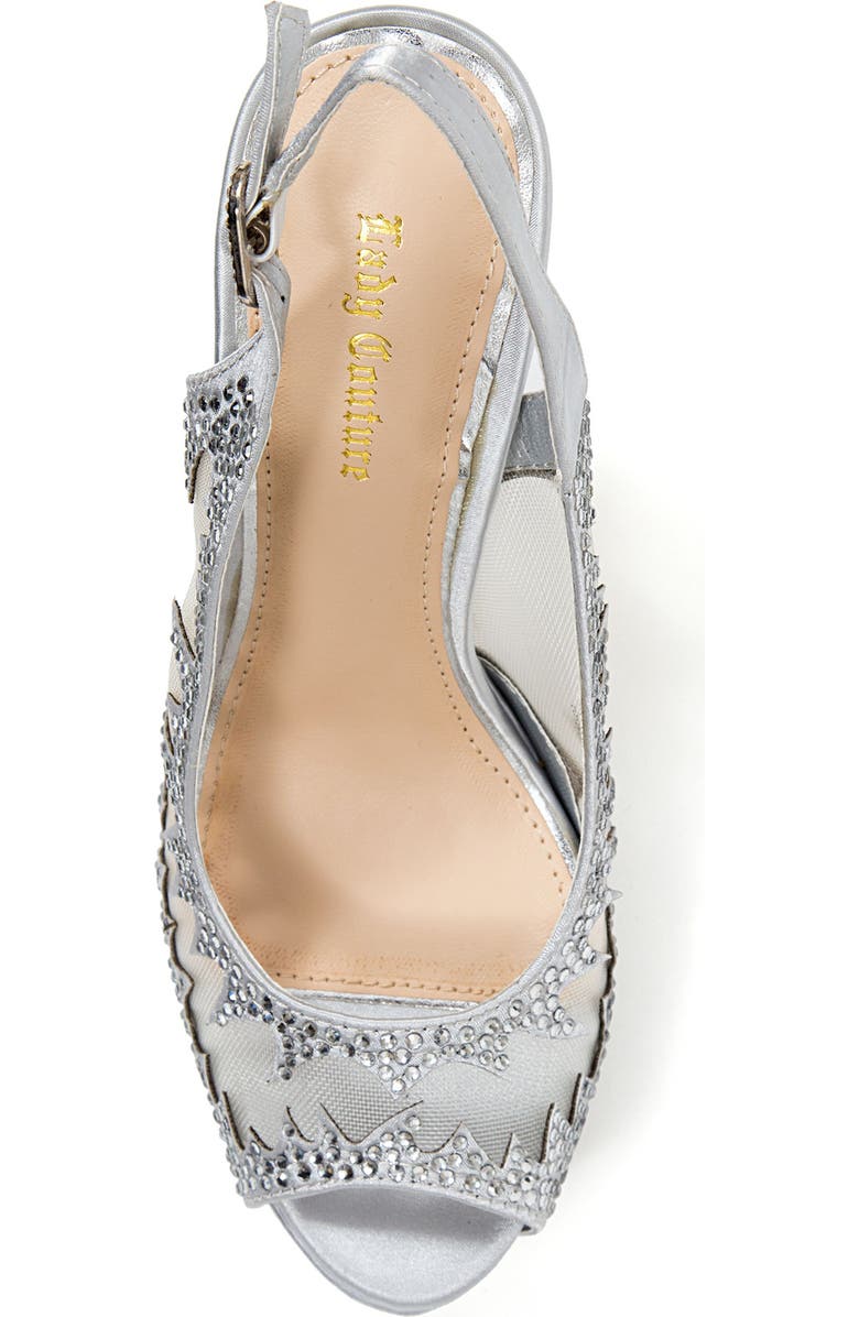 LADY COUTURE Dream Peep Toe Slingback Pump, Alternate, color, Silver