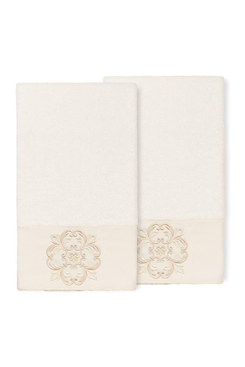 Alyssa Embellished Bath Towel - Set of 2 - Cream, Main, color, CREAM