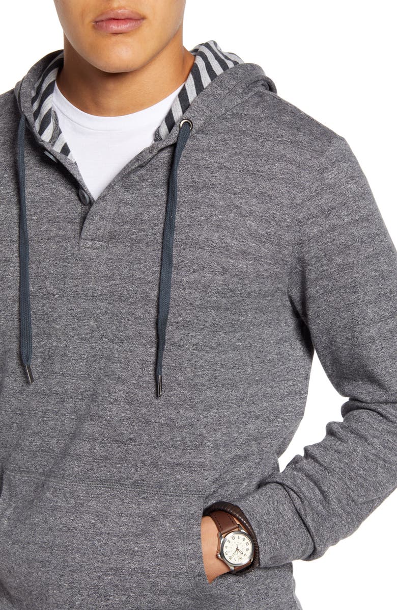 1901 Marled Cotton Stripe Henley Hoodie, Alternate, color, 