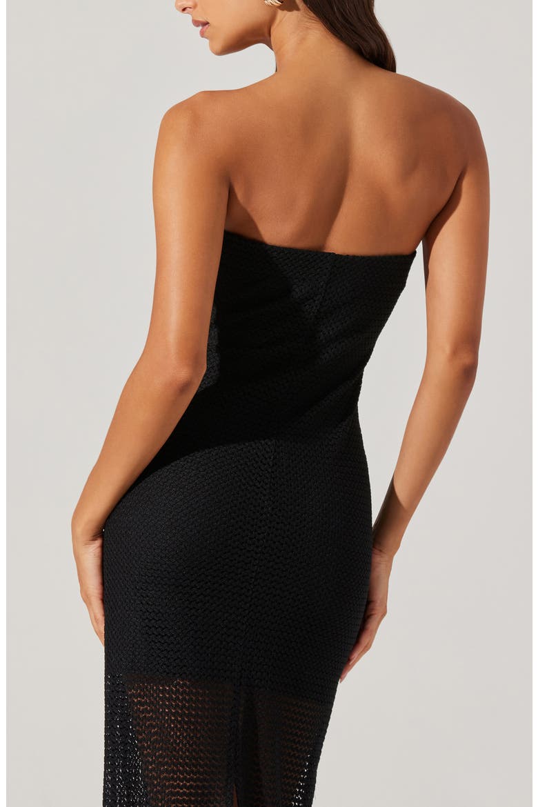 Kasandra Strapless Dress, Alternate, color, BLACK