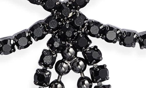 Open Edit Stone Crystal Bow Drop Earrings