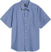 Vans Lawson Short Sleeve Cotton 
Linen Button-Up Shirt