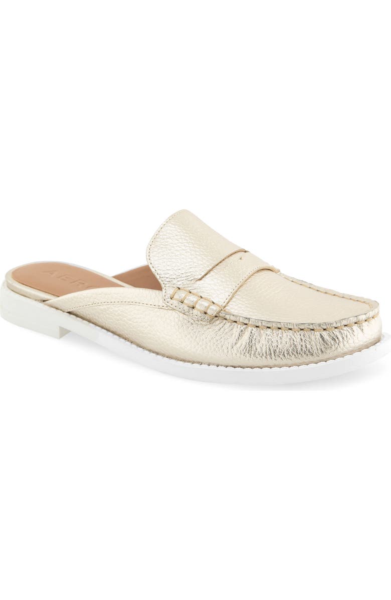 Aerosoles Salome Slip-On Mule, Main, color, Gold Metallic Pebbled Leather