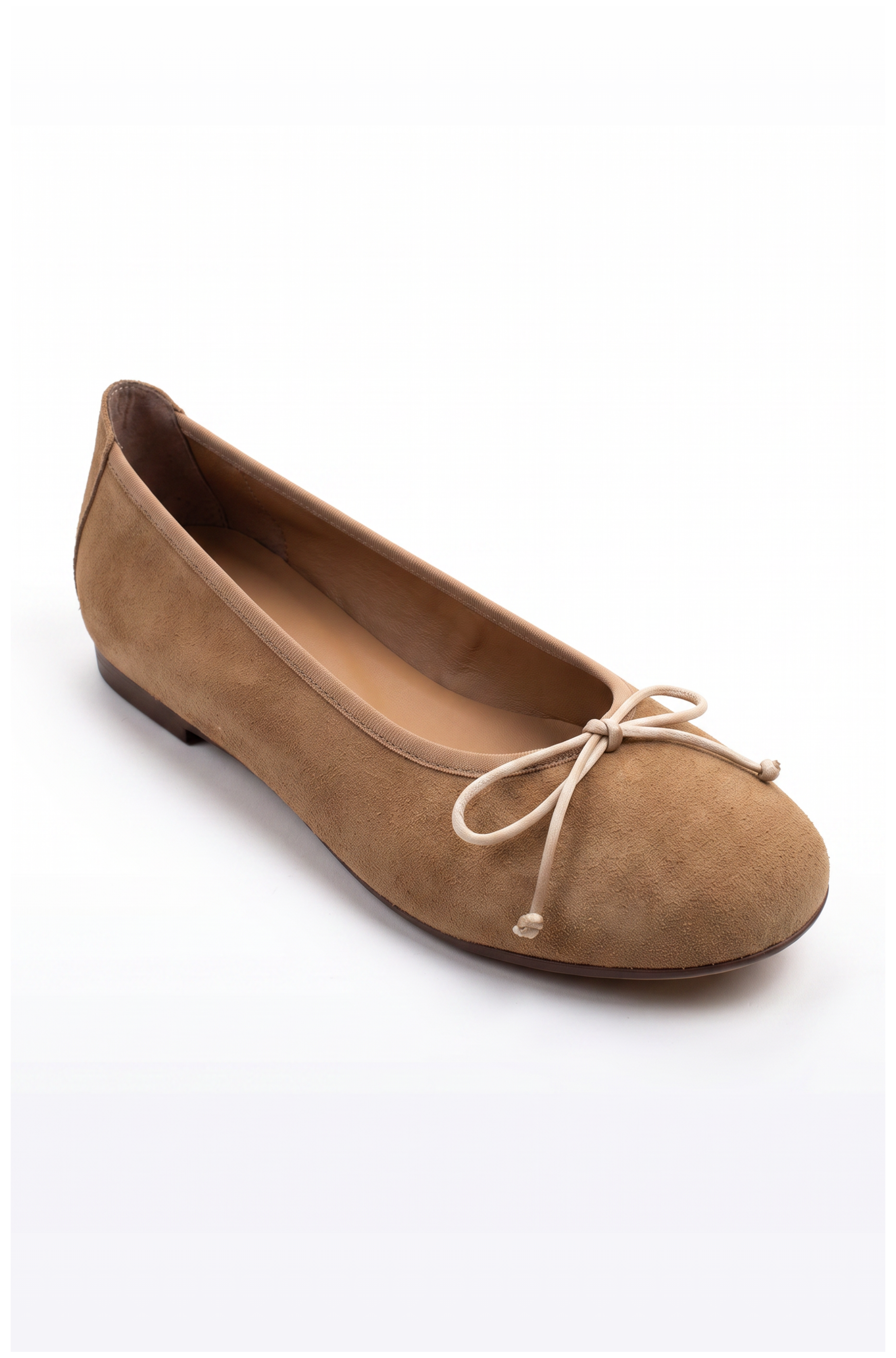 Sofia Elastic Suede Ballet Flat, Main, color, Camel